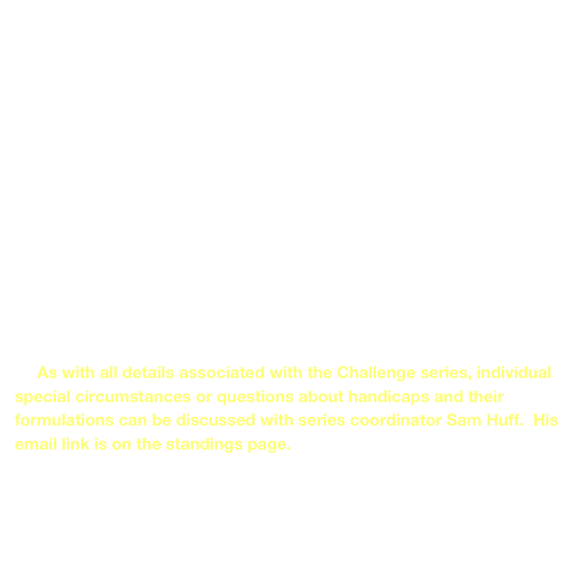 WSDGA Handicap FAQ


Players Handicaps will be posted one week before the final event
A player’s handicap is derived from known PDGA ratings and other official round ratings (prior and current)
A player shall have at least three rated rounds to establish a “Player’s handicap” to compete for trophies at the West Sound Championships 
Players with current PDGA Ratings of eight or more rounds are weighted 50% in the “WSDGA Players handicap”
A Player’s rated West Sound Challenge round that is 60 or more points below their players handicap will not be used in determining their “WSDGA Player’s handicap” used for the West Sound Championships.
***As with all details associated with the Challenge series, individual special circumstances or questions about handicaps and their formulations can be discussed with series coordinator Sam Huff.  His email link is on the standings page.



Back to Scoring page